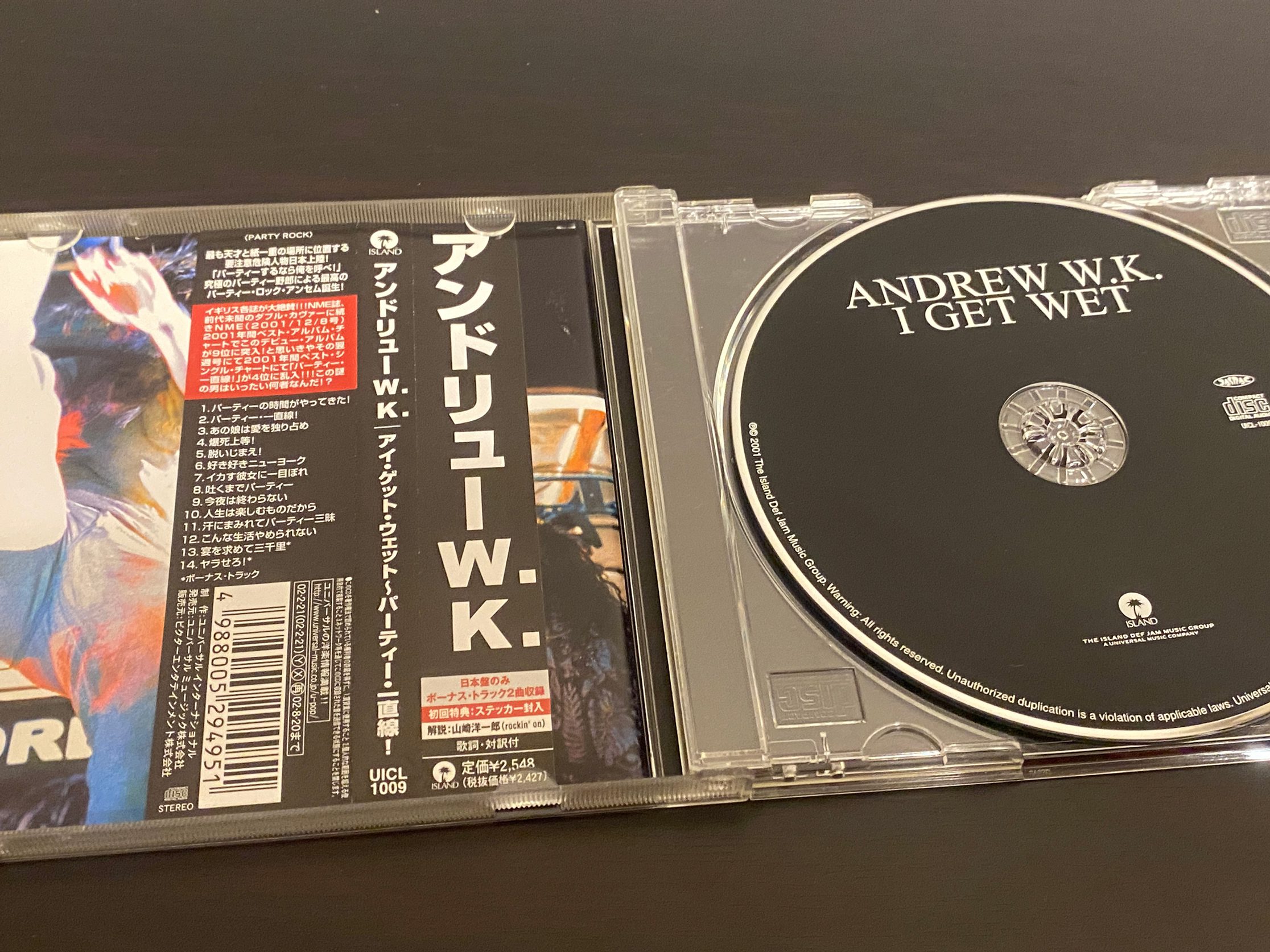 Andrew W.K. 「I Get Wet」の収録曲